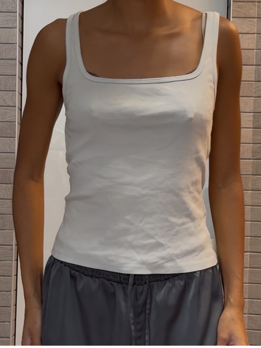Zara Cream Square-Neck Tank Top